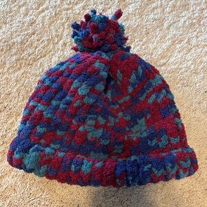 Colorful Handmade Knit Pom-Pom Beanie